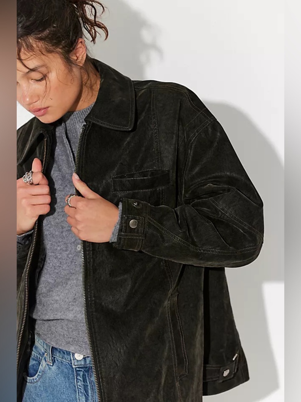 NWOT We The Free Sloane Suede Jacket in Black